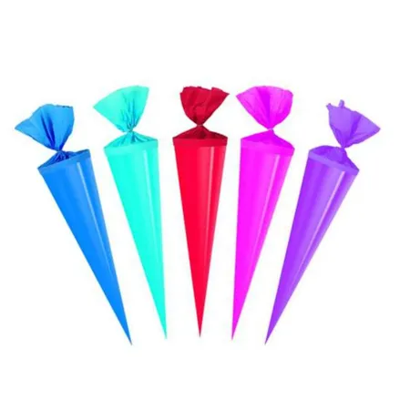 Livepac Office Bastel Schultüte rund, 35 cm, 5 Stück je 1x in blau, hellblau, rot, pink und lila