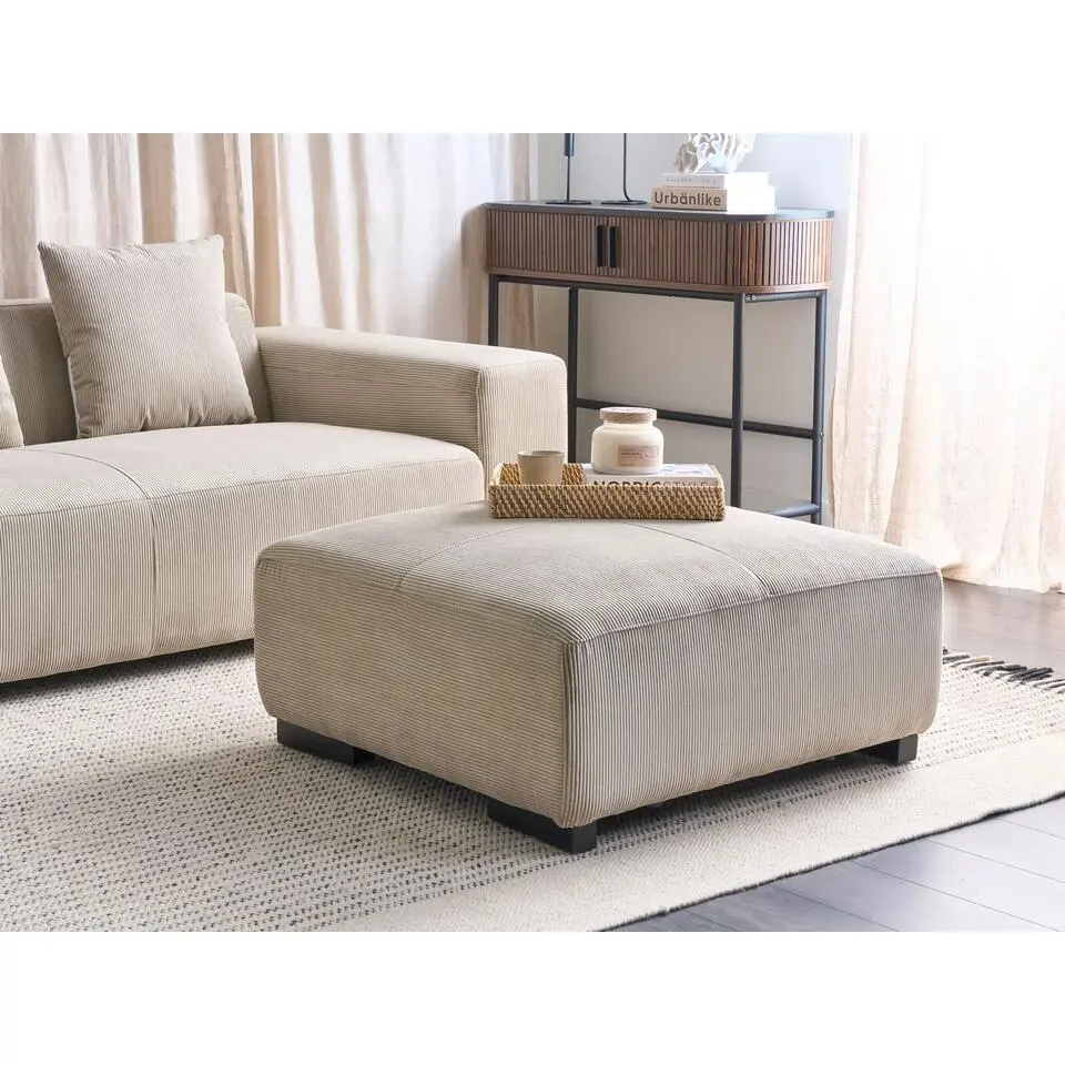 LUNGO - Ottomaan - Beige - Corduroy