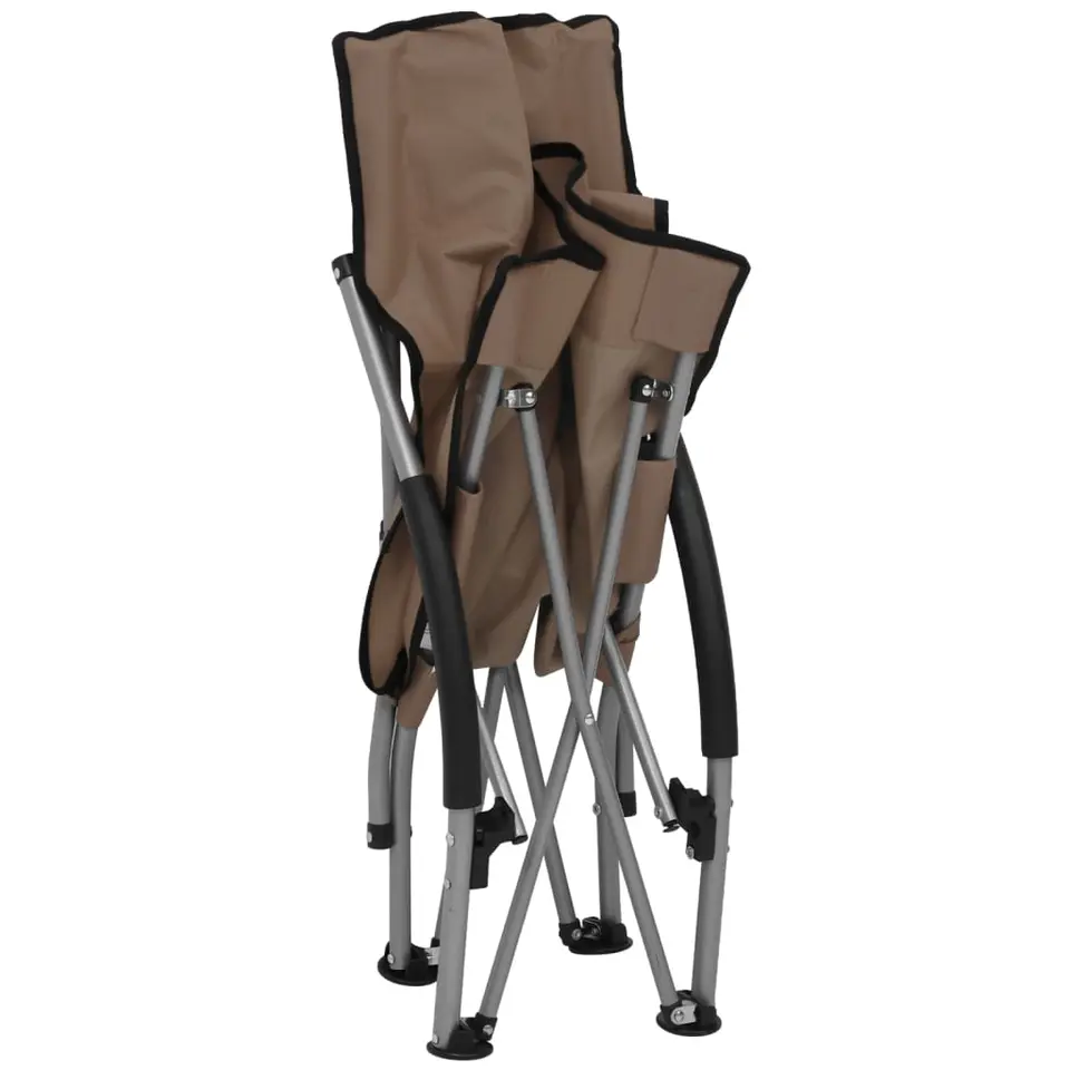 vidaXL - Campingstoel - Taupe - Stof - 2 stuks