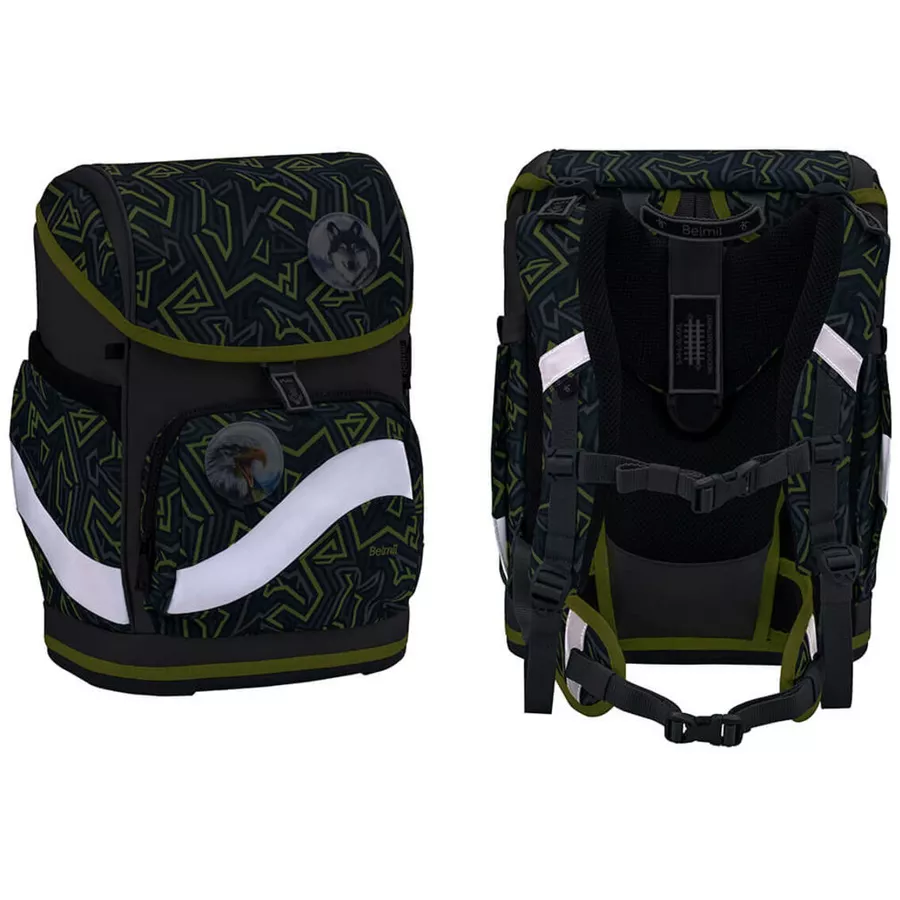 Belmil Schulranzen Premium Smarty Plus Set 5-teilig Iguana