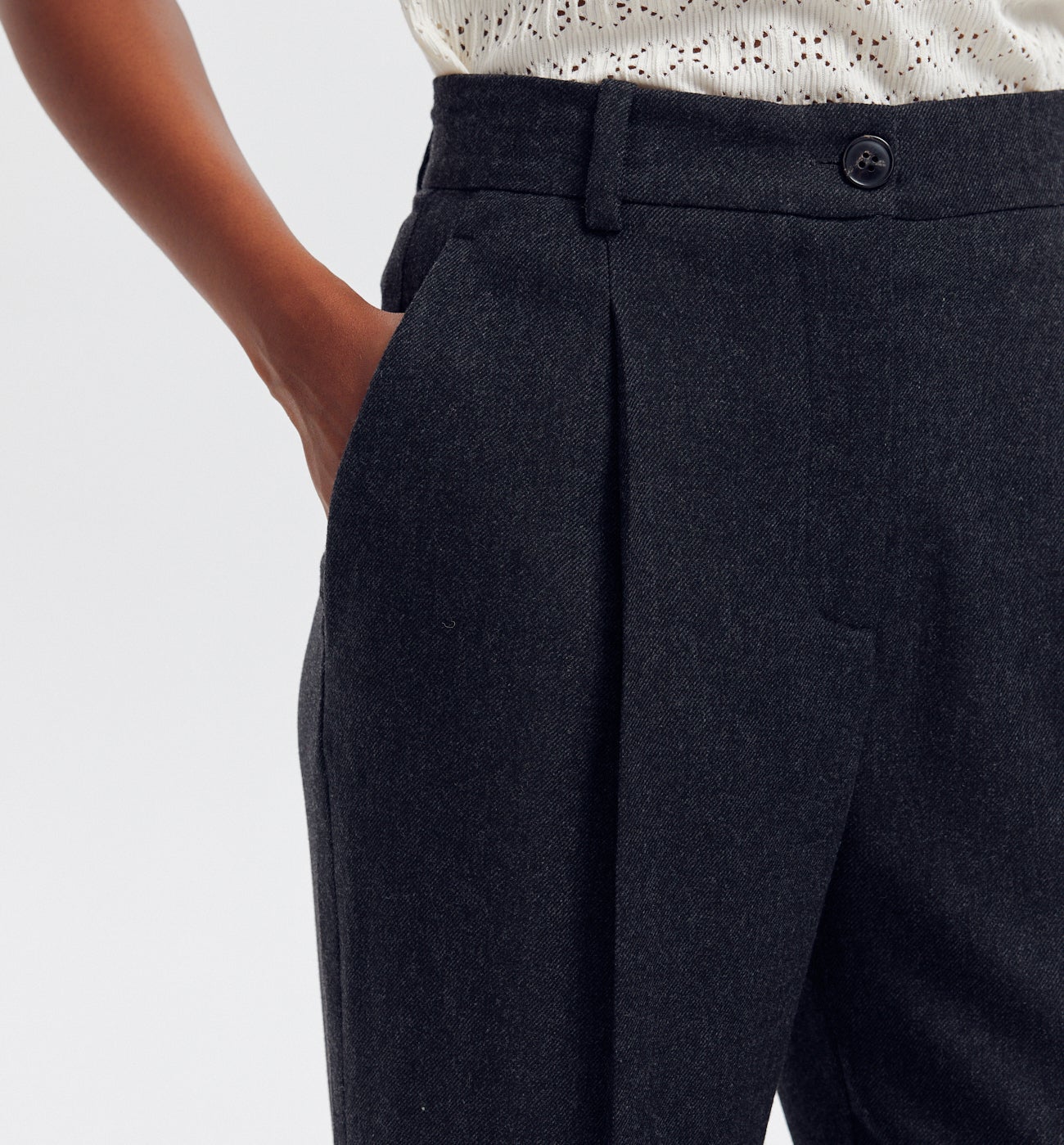Pantalon de tailleur uni Femme - Gris