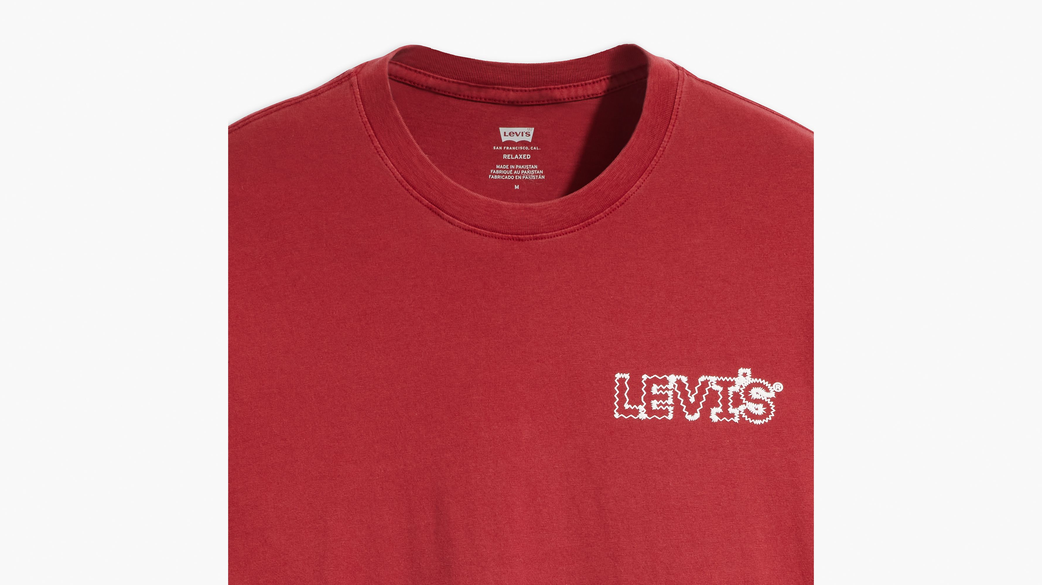 T-shirt graphique Relaxed - Zigzag Headline Garment Dye Sun-Dried Tomato - Rouge