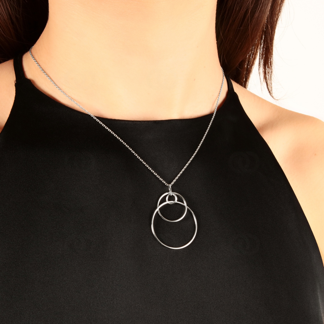 Collier mit Anhänger 925 Silber rhodiniert 42cm