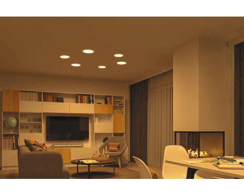 LED Smart Home Inbouwpaneel IP44 15W 1000 lm 3000-6500 K Ø 18,5 cm Inbouwdiameter 60-160 mm Instelbaar Wit Satijn 230V - Compatibel met SMART HOME van hornbach