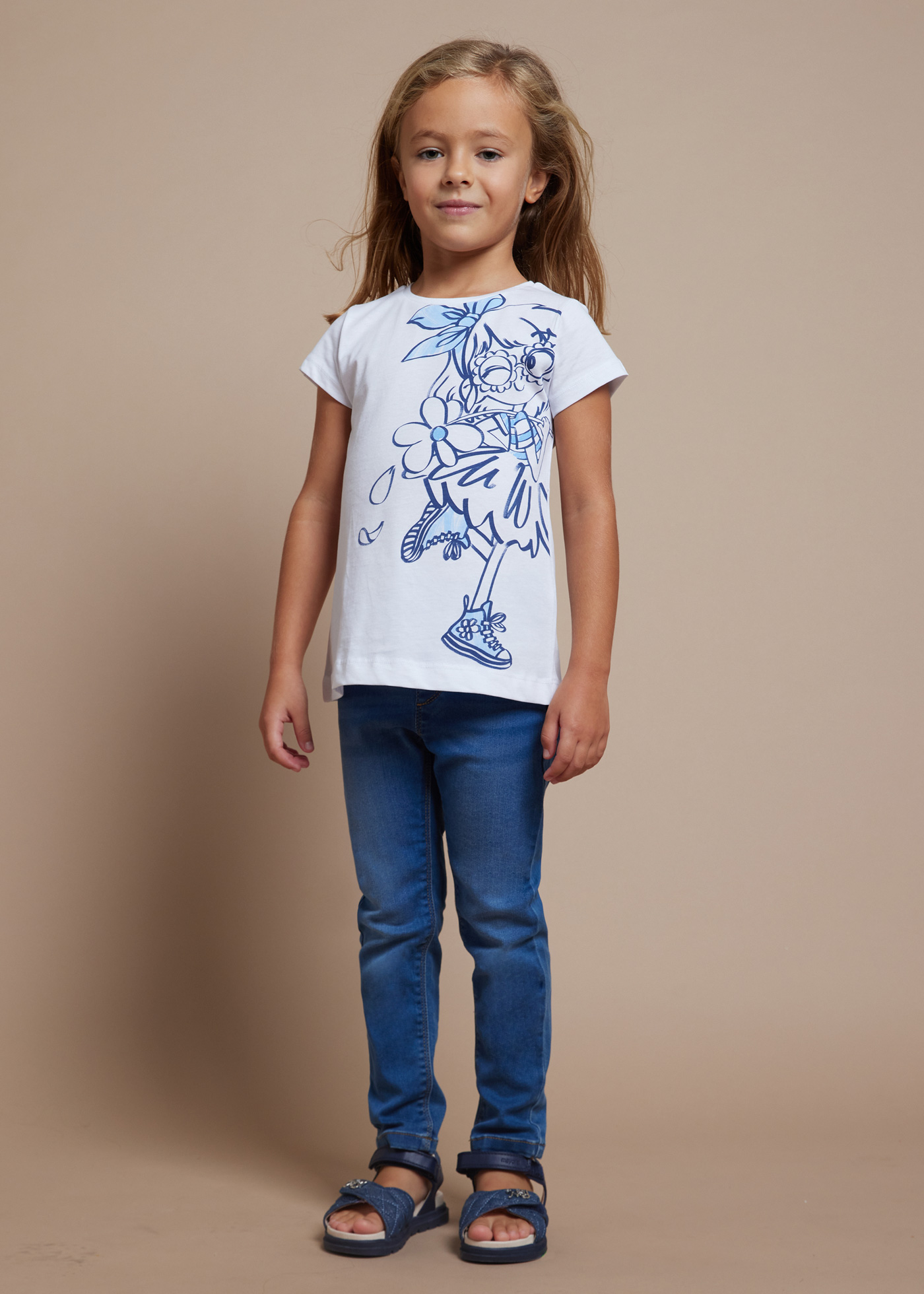 Calça jeans skinny ecowash para meninas