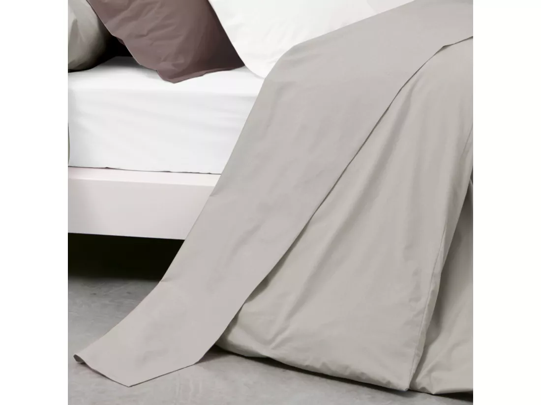Drap plat uni 180x290 cm coton ALTO Chamois
