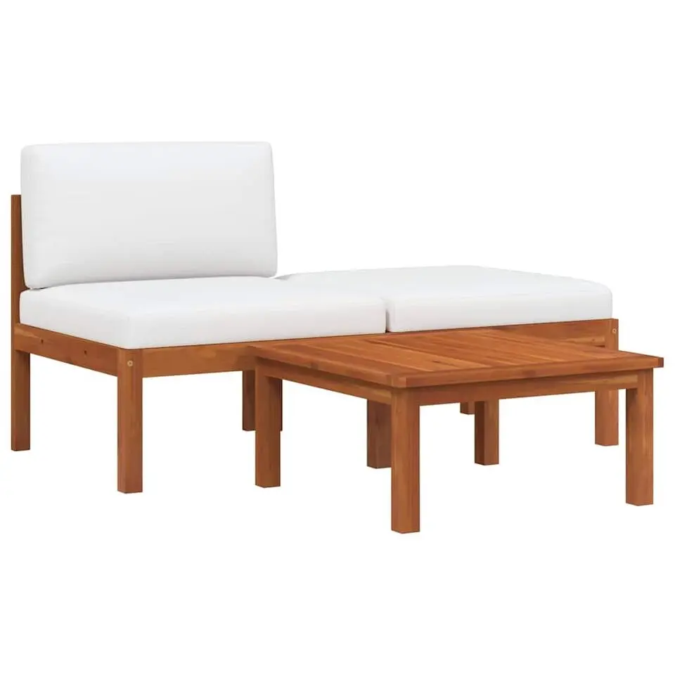 vidaXL - Loungeset - Bruin - Acaciahout - 3 stuks - Met kussens