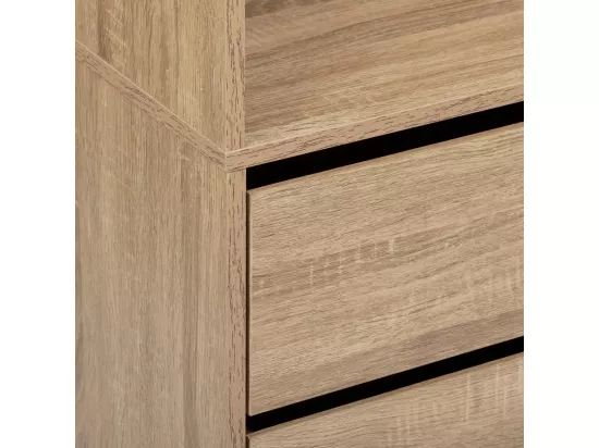 Dressing penderie avec 3 tiroirs en bois coloris naturel - Longueur 80 x Profondeur 48 x Hauteur 180 cm