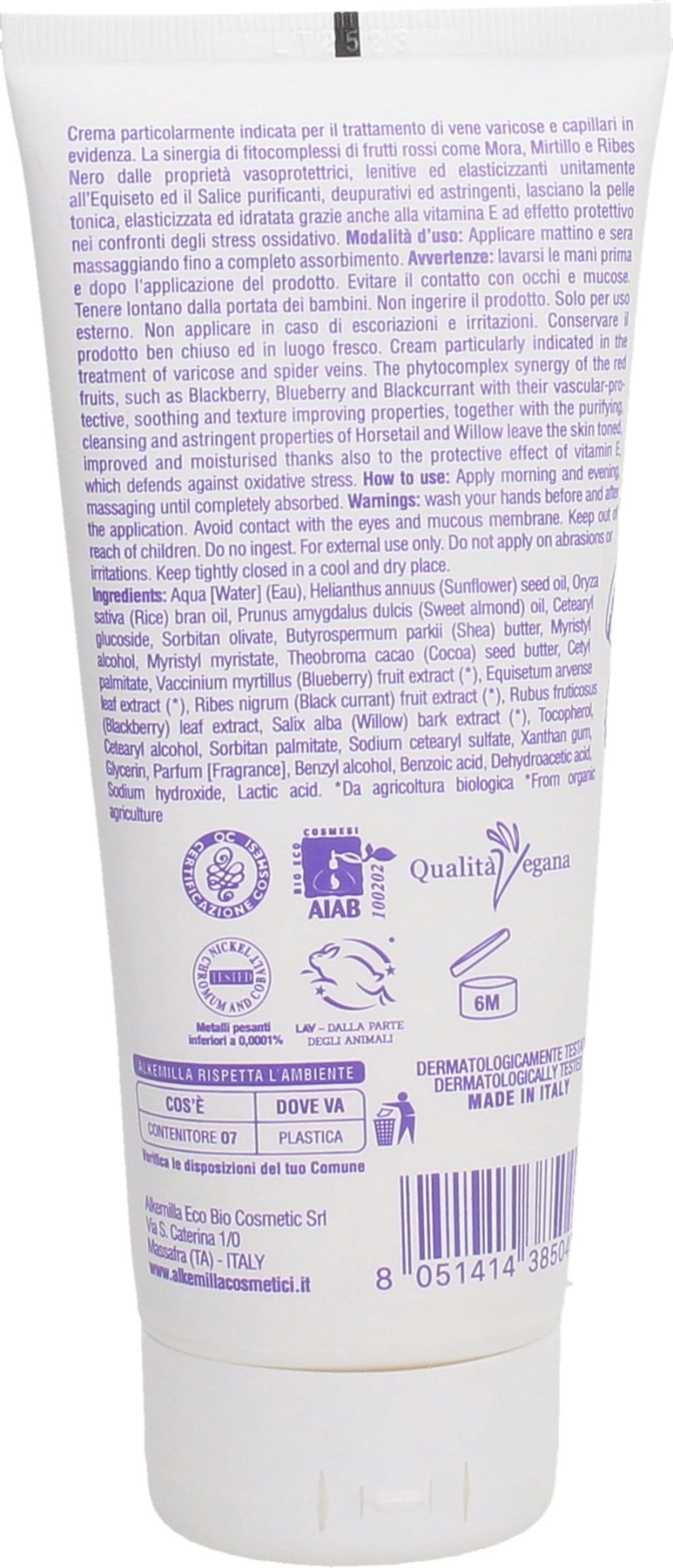 Alkemilla Eco Bio Cosmetic  Blaubeere Beincreme 90/60/90, 200 ml