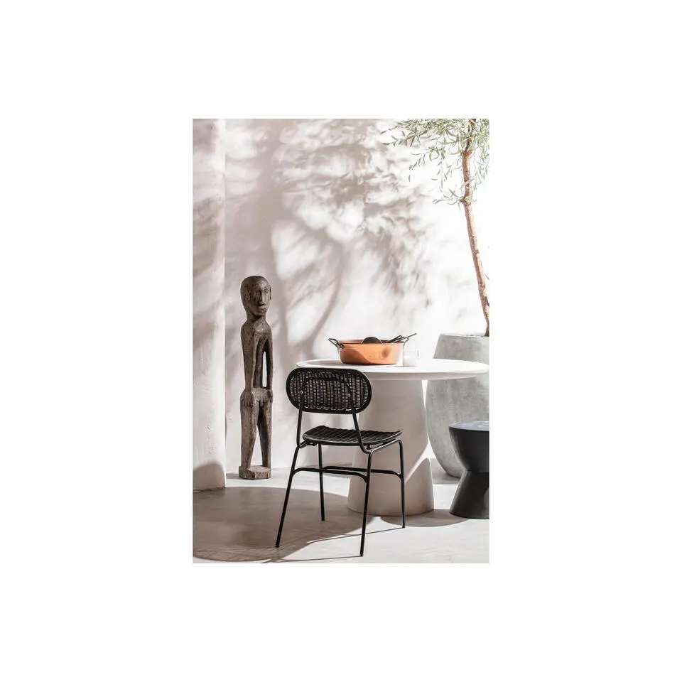 WOOOD Damon Ronde Eettafel - Betonlook - Wit - 76x100x10