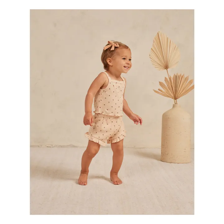 Quincy Mae Débardeur et Short Evie Fraises | Beige rosé