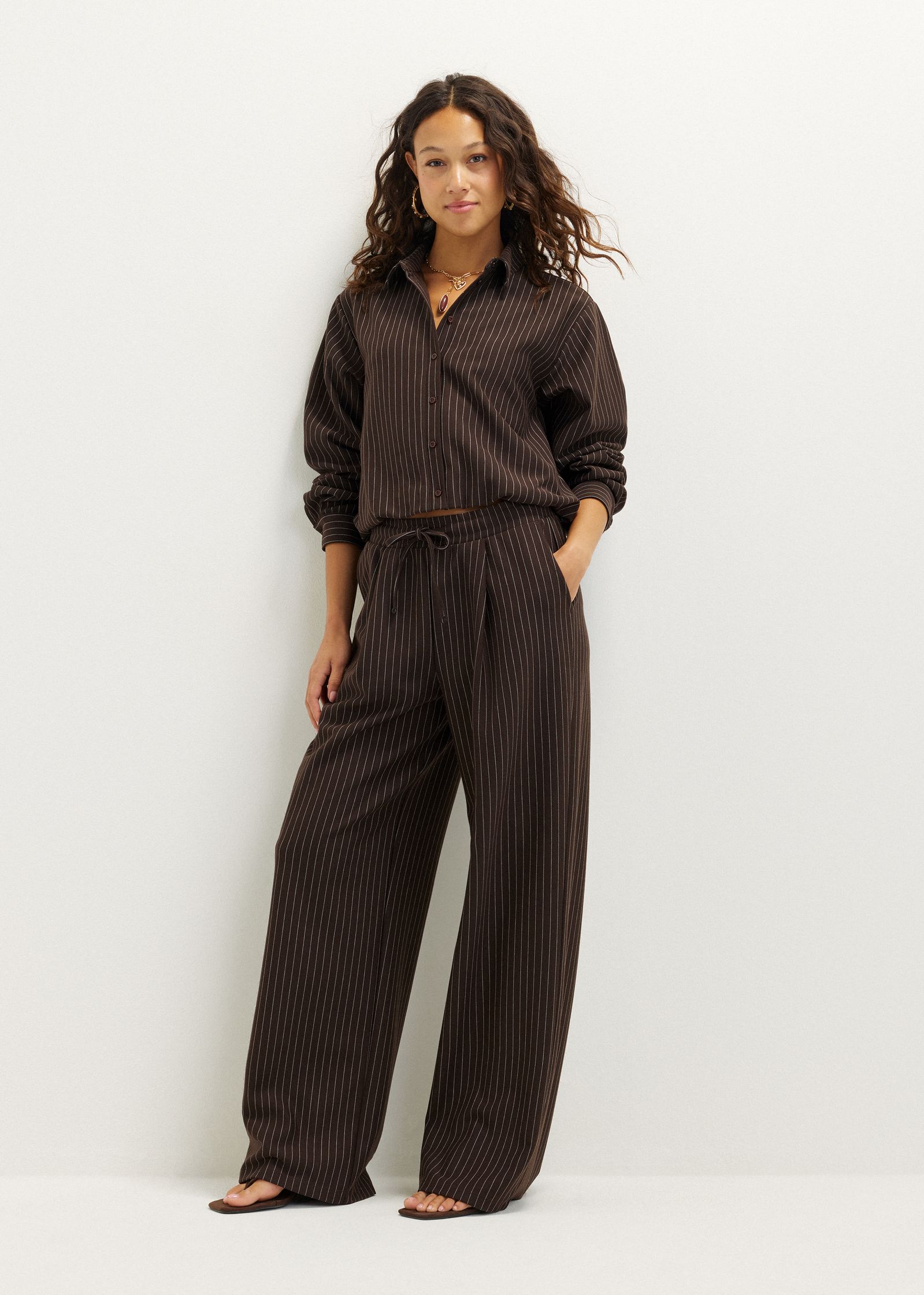 Blouse met pinstripe