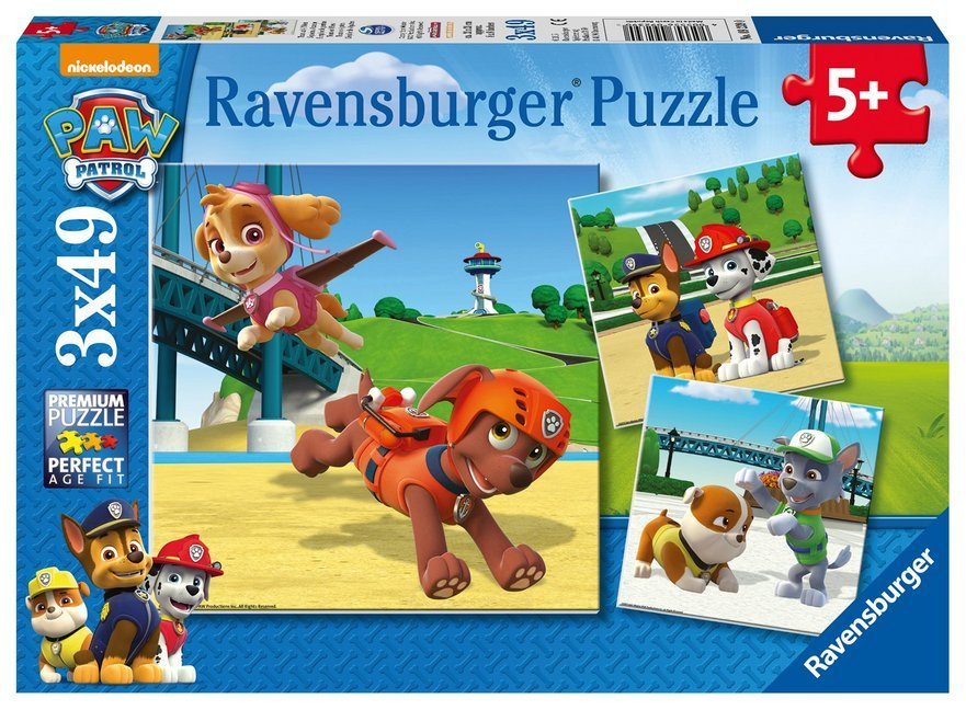 Puzzle TEAM AUF 4 PFOTEN 3x49-teilig