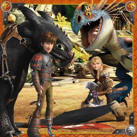 Ravensburger Puzzle Dreamworks Dragons Drachenreiter, 3x49 Teile