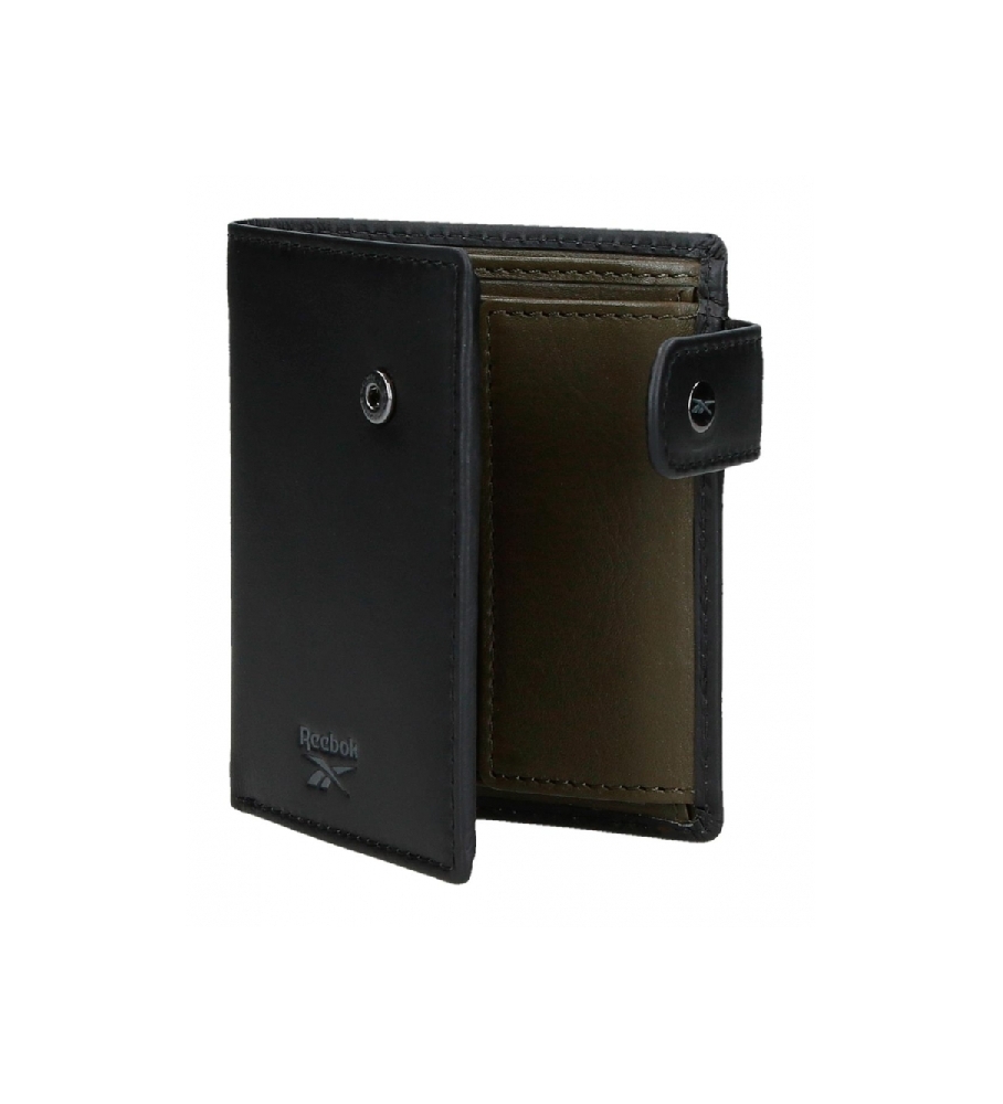Carteira vertical Reebok Switch com fecho de clique, preta