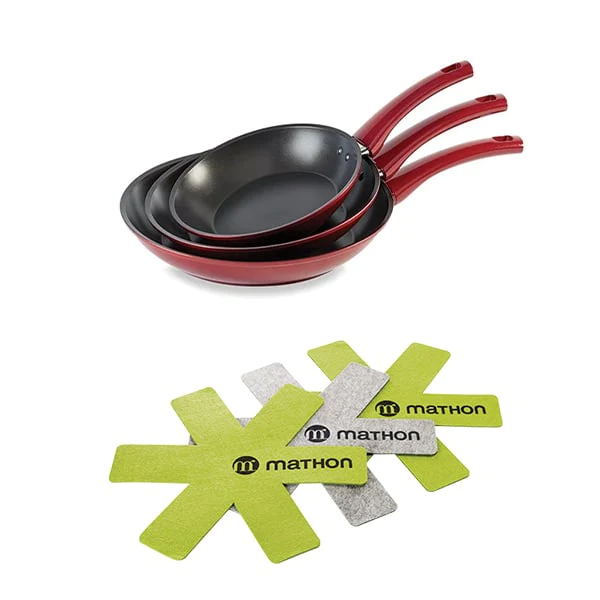 Batterie de cuisine poêles anti-adhérentes Prestige rubis 20, 24 et 28