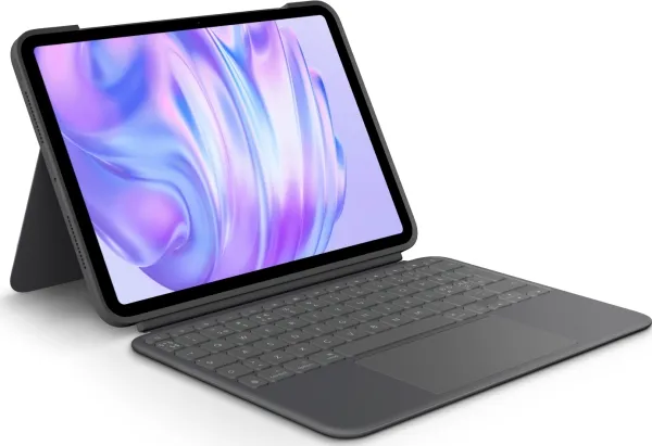 Logitech Combo Touch - tastatur og folioetui - med pegefelt - baggrundsbelyst - Apple Smart-stik - QWERTY - nordisk (dansk/finsk/norsk/svensk) - grafit - til Apple 11