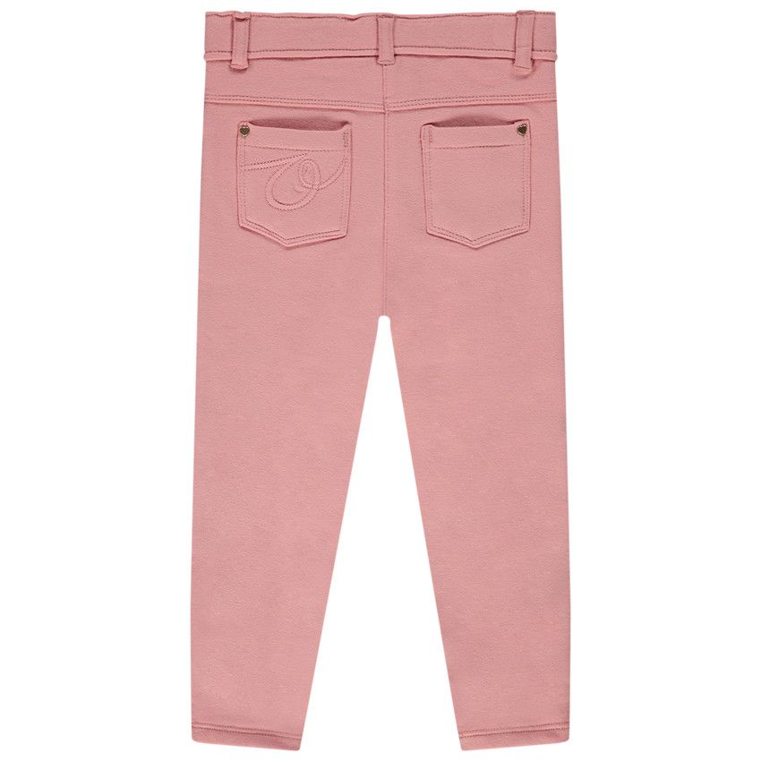 Jegging en molleton uni pour bébé fille - Fuchsia