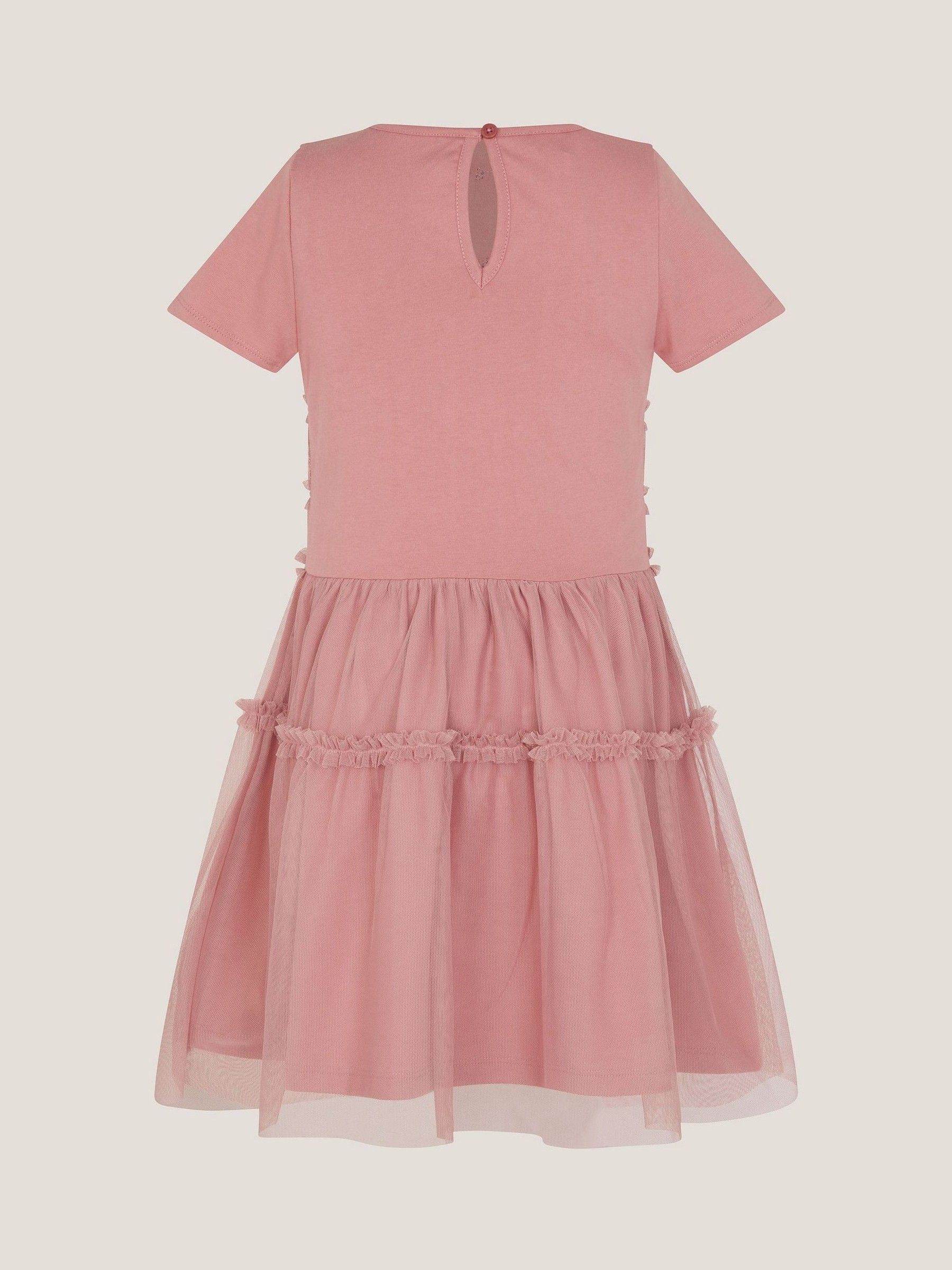Monsoon Sequin Butterfly Jersey Mesh Dress