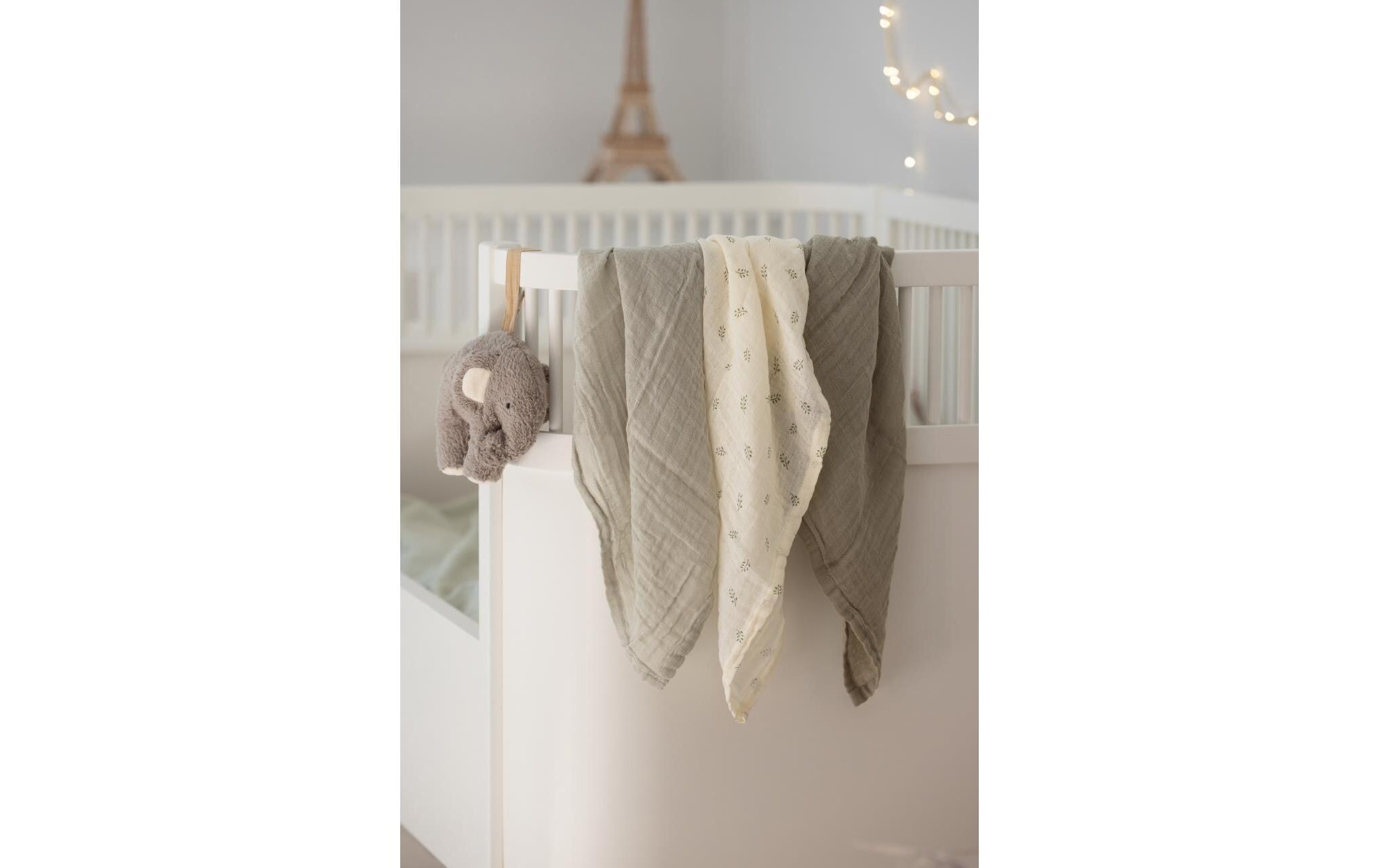 Mulltuch Nuscheli 3-er Set Sophora Leaves, 75 cm x 75 cmMultifunktionale Spucktücker