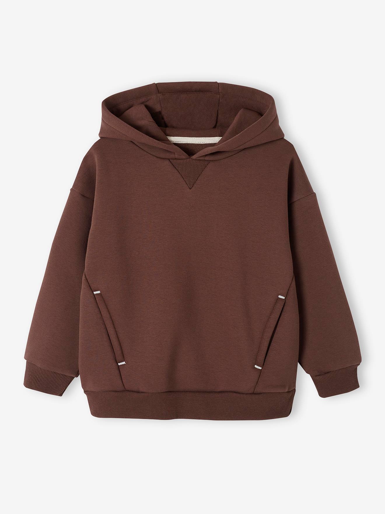 Moletom com capuz cor chocolate para meninos
