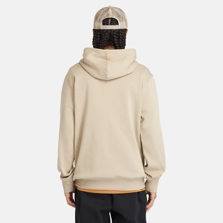 Sweat à capuche et logo linéaire pour homme en beige