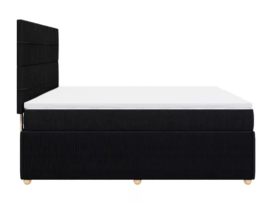 Sommier à lattes de lit avec matelas Noir 180x200 cm Tissu