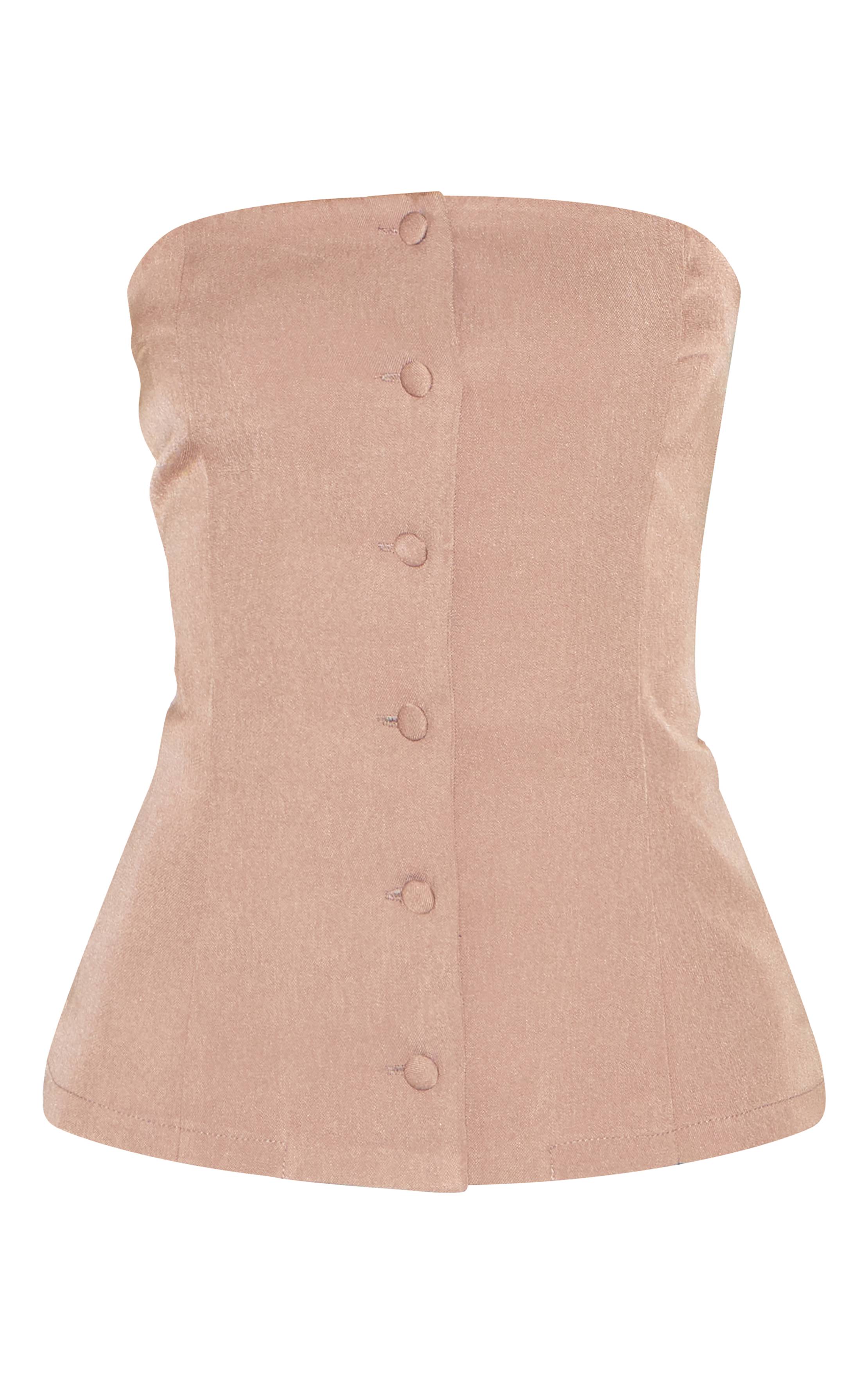 Champignon Robe Moulante Bandeau Avec Détail Gilet