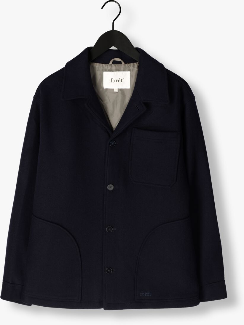 donkerblauwe forét jack lodge wool jacket