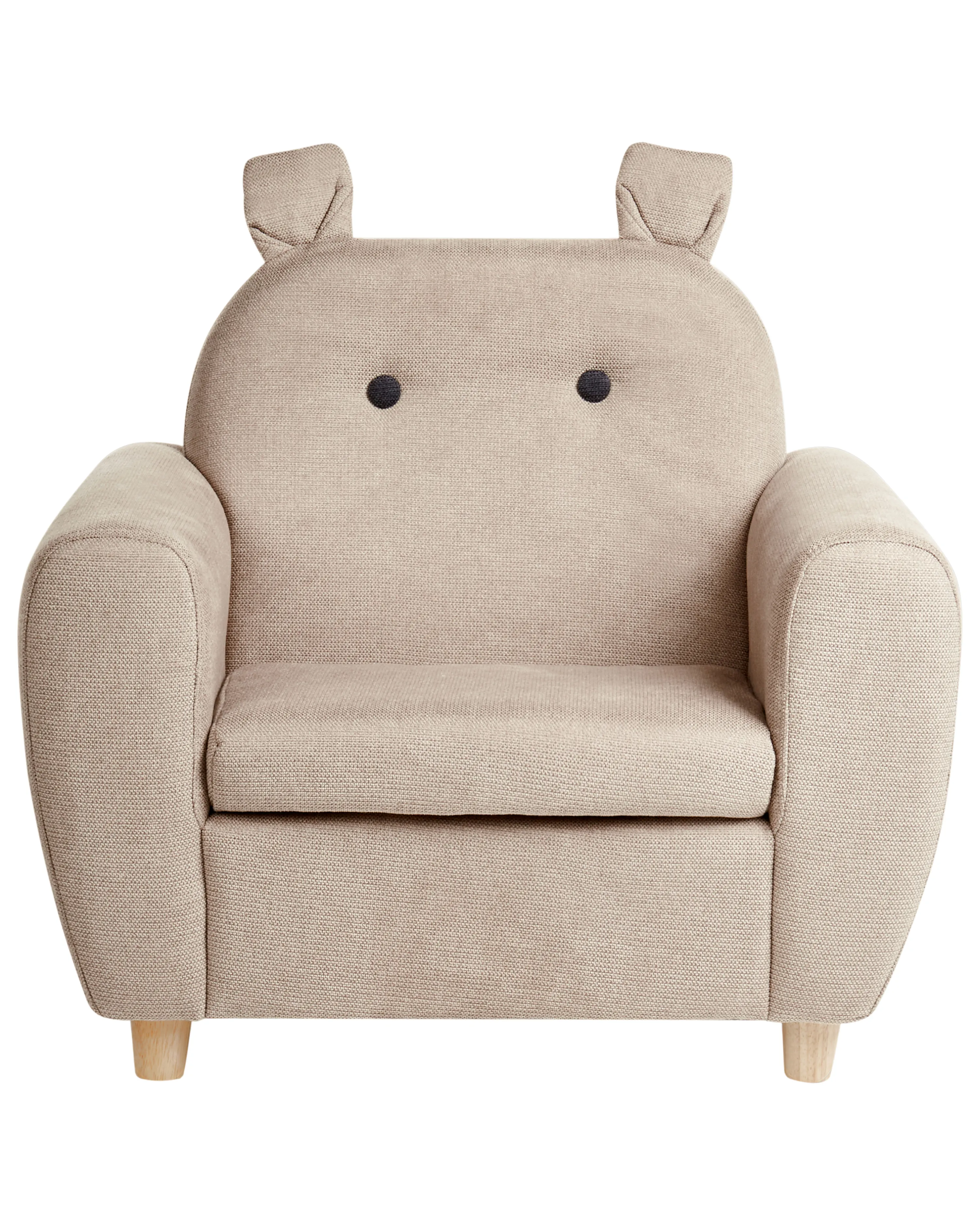 Kinderfauteuil Nijlpaard MARIBO Stof Taupe