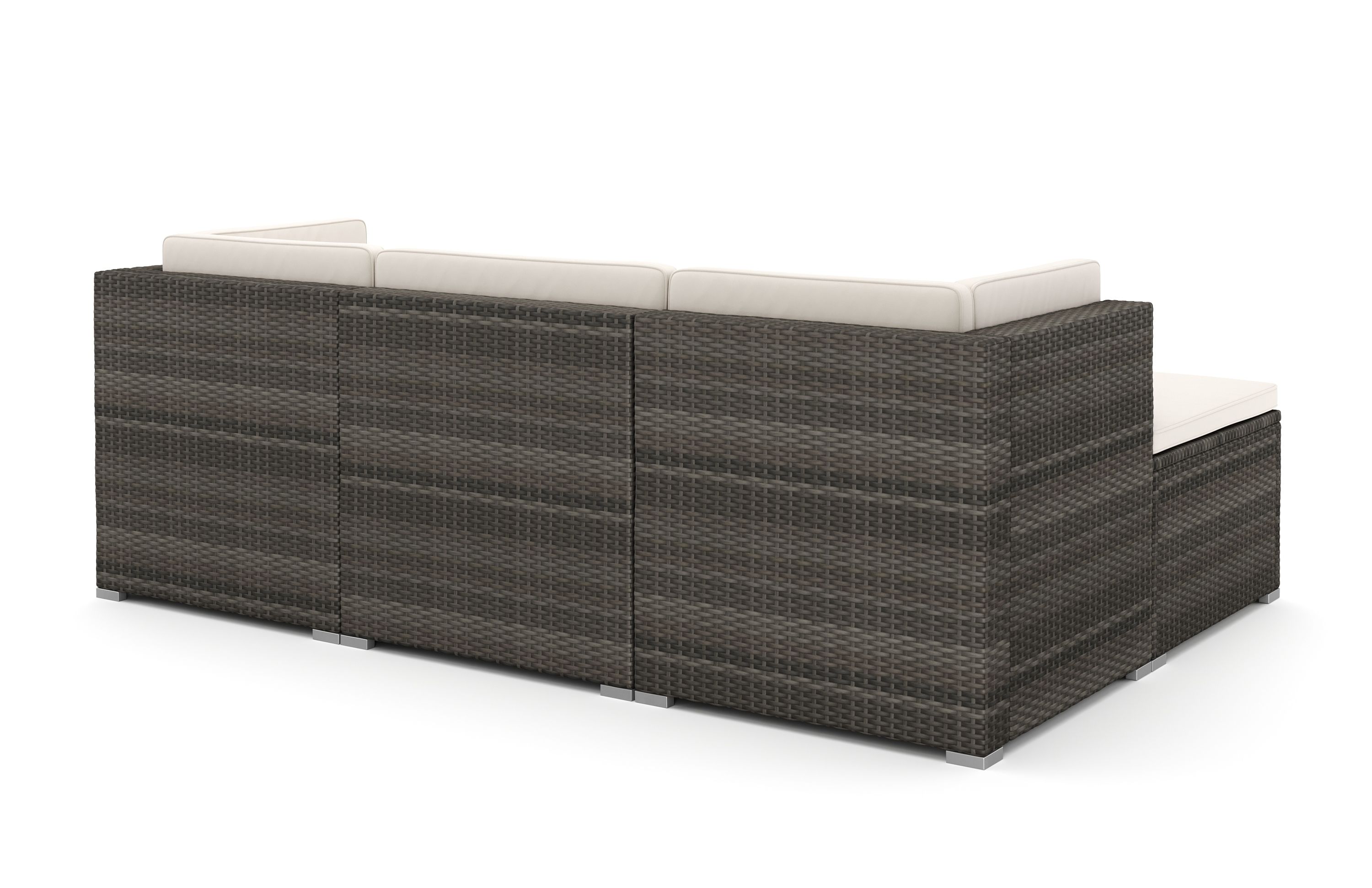 Rattanlounge MILOS grau/beige