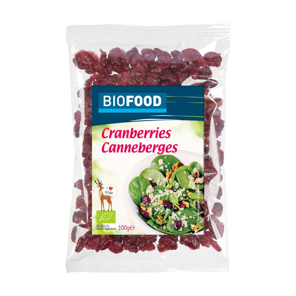3x Damhert Biofood Cranberries Biologisch100 gr