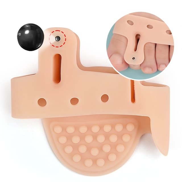 2 par tåseparator Hallux Valgus beskyttelse forfodspuder Beige