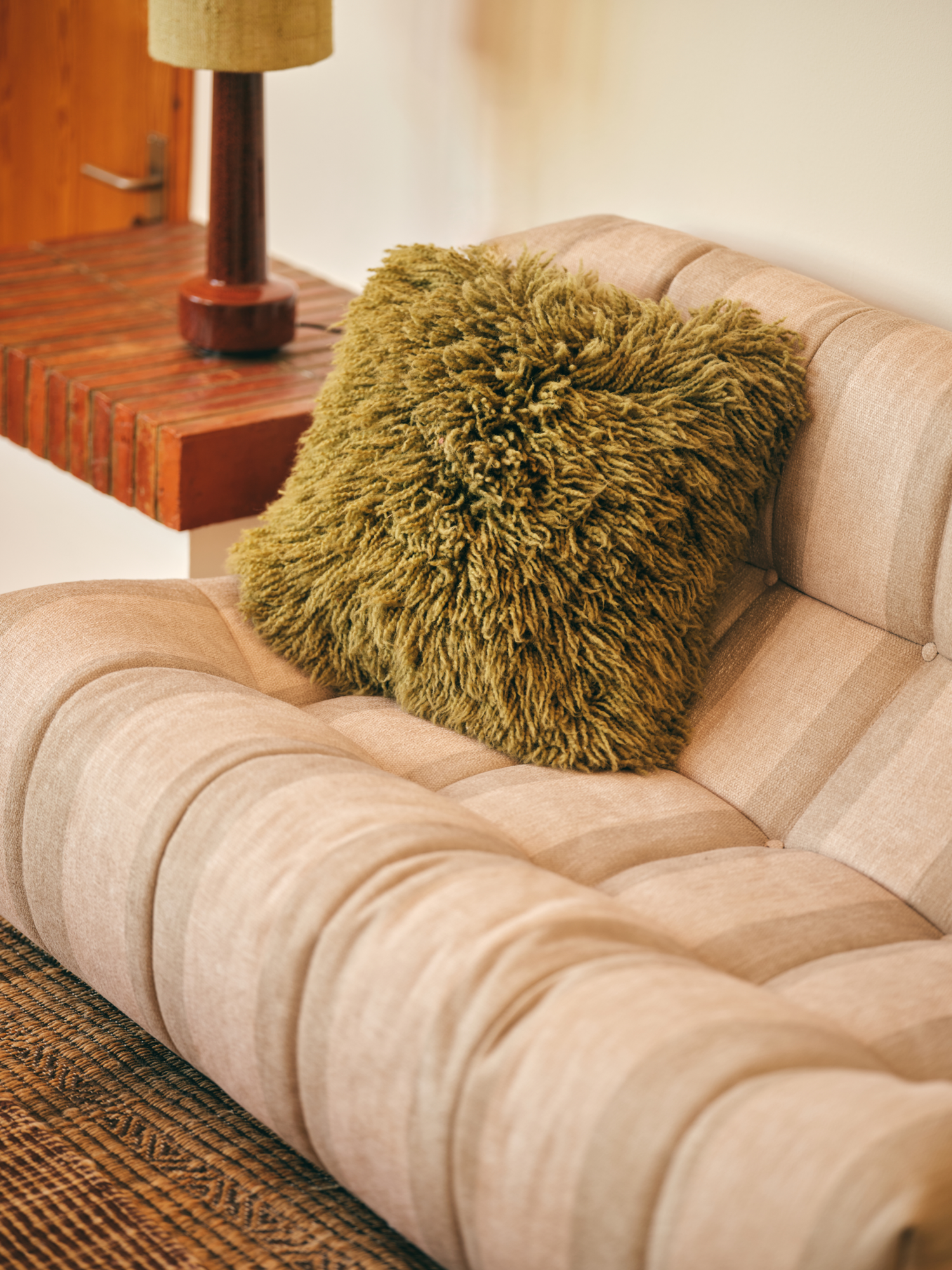 Sierkussen Fluffy 50x50 cm olive