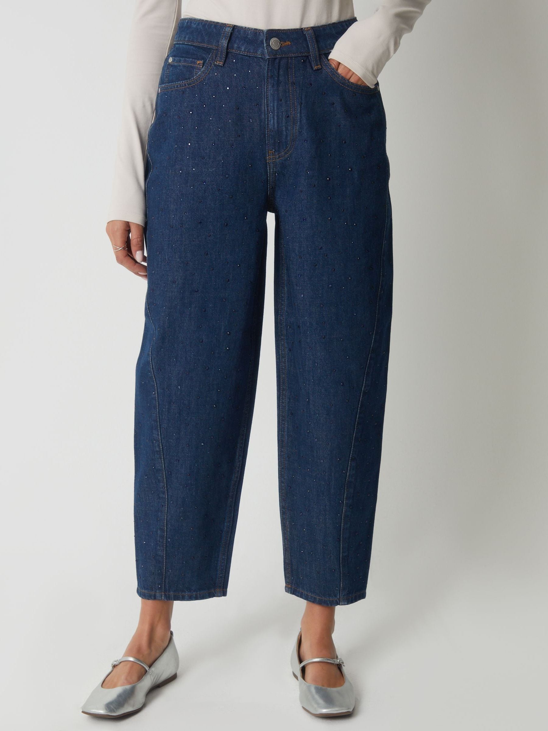 Threadbare Embellished Barrel Leg Jeans