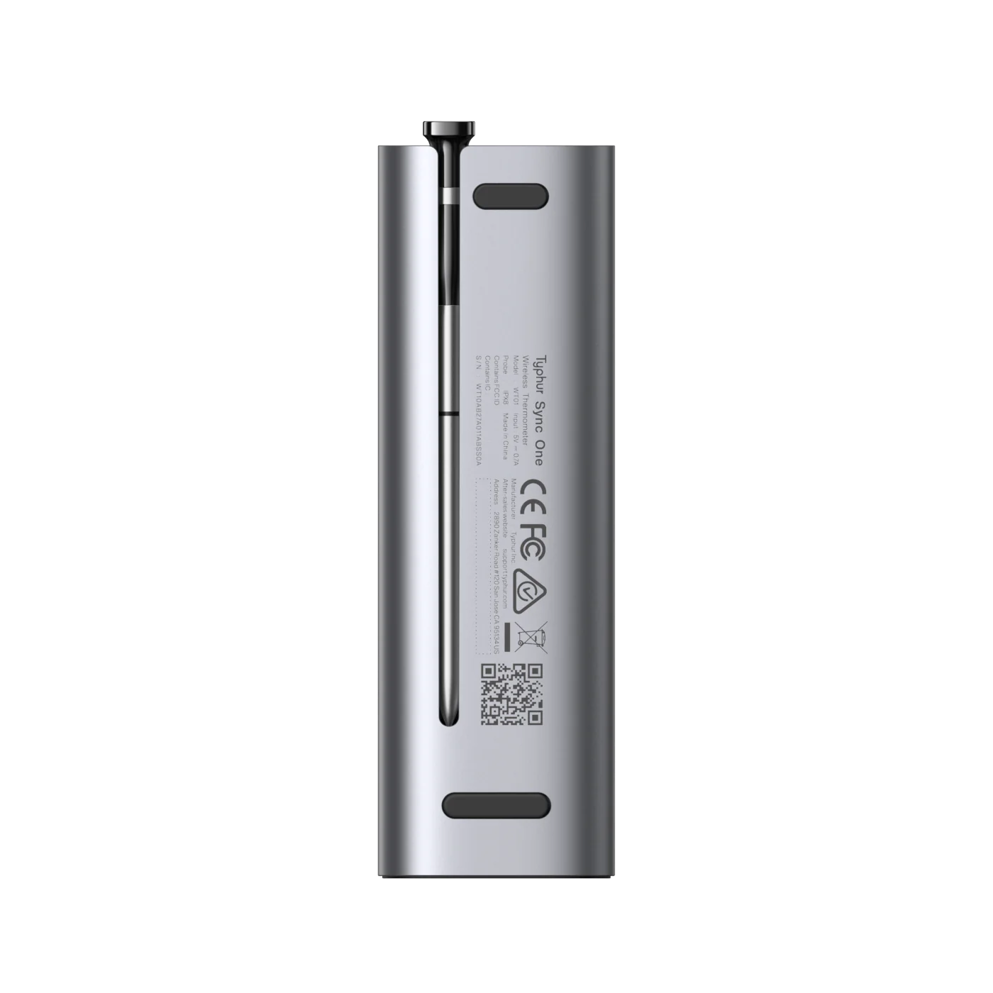 Sync One Bluetooth Fleisch Thermometer Braten Thermogerät Smartes BBQ Messgerät mit WiFi Fernüberwachung / App Steuerung (10005) - Silber