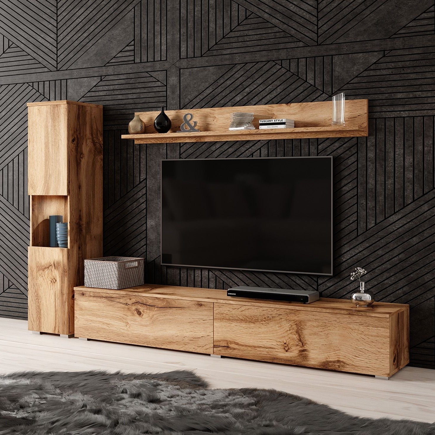 Pure - Wandmeubel - Eiken - 180x33x32 cm