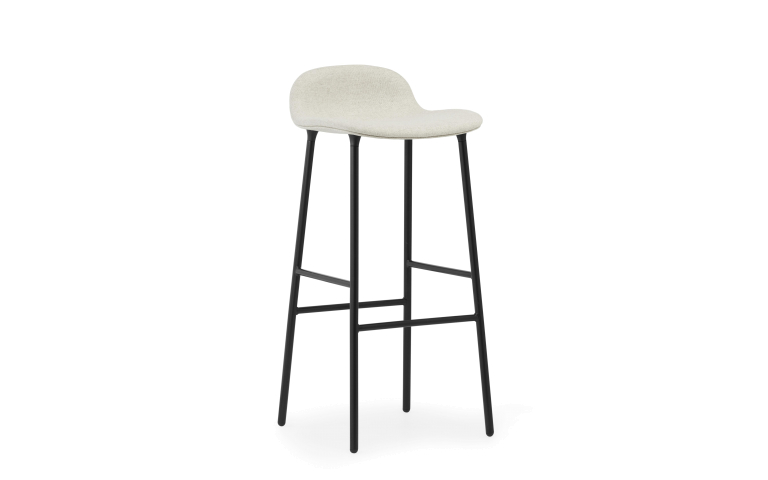 Normann Copenhagen Form barkruk 75 gestoffeerd staal Main Line Flax White