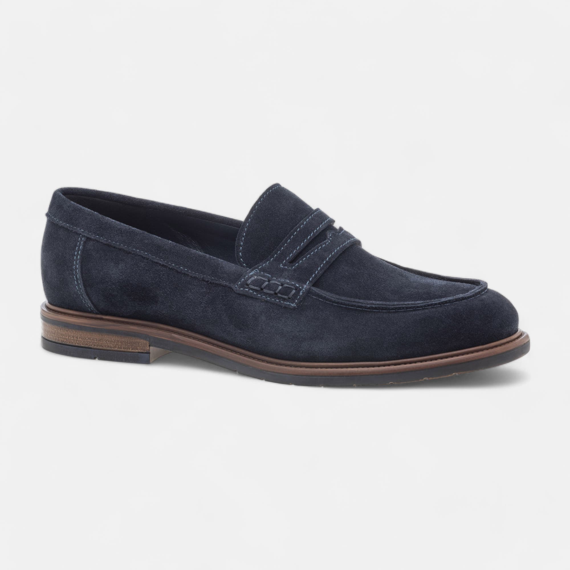 Mocassins Homme en cuir bleu marine