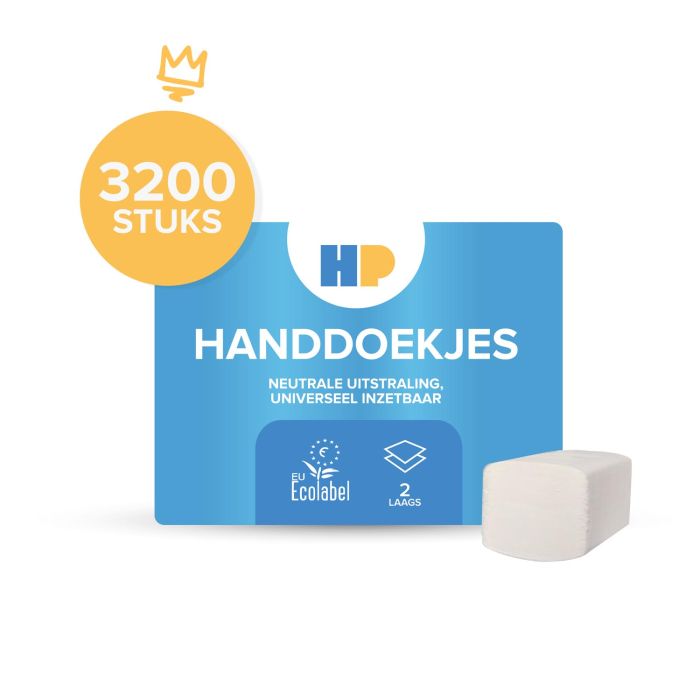 Handdoek 21x24cm Z-vouw tissue Wit 2laags 3200st (208020)