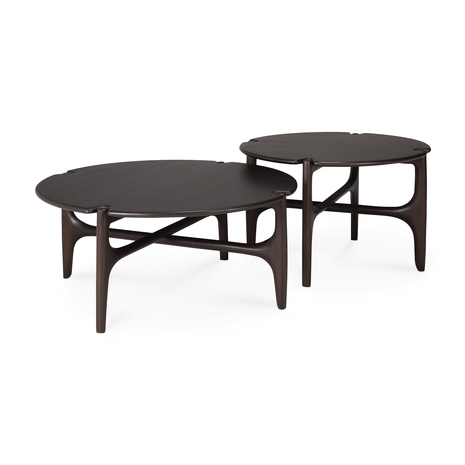 PI koffietafel rond - mahonie 80