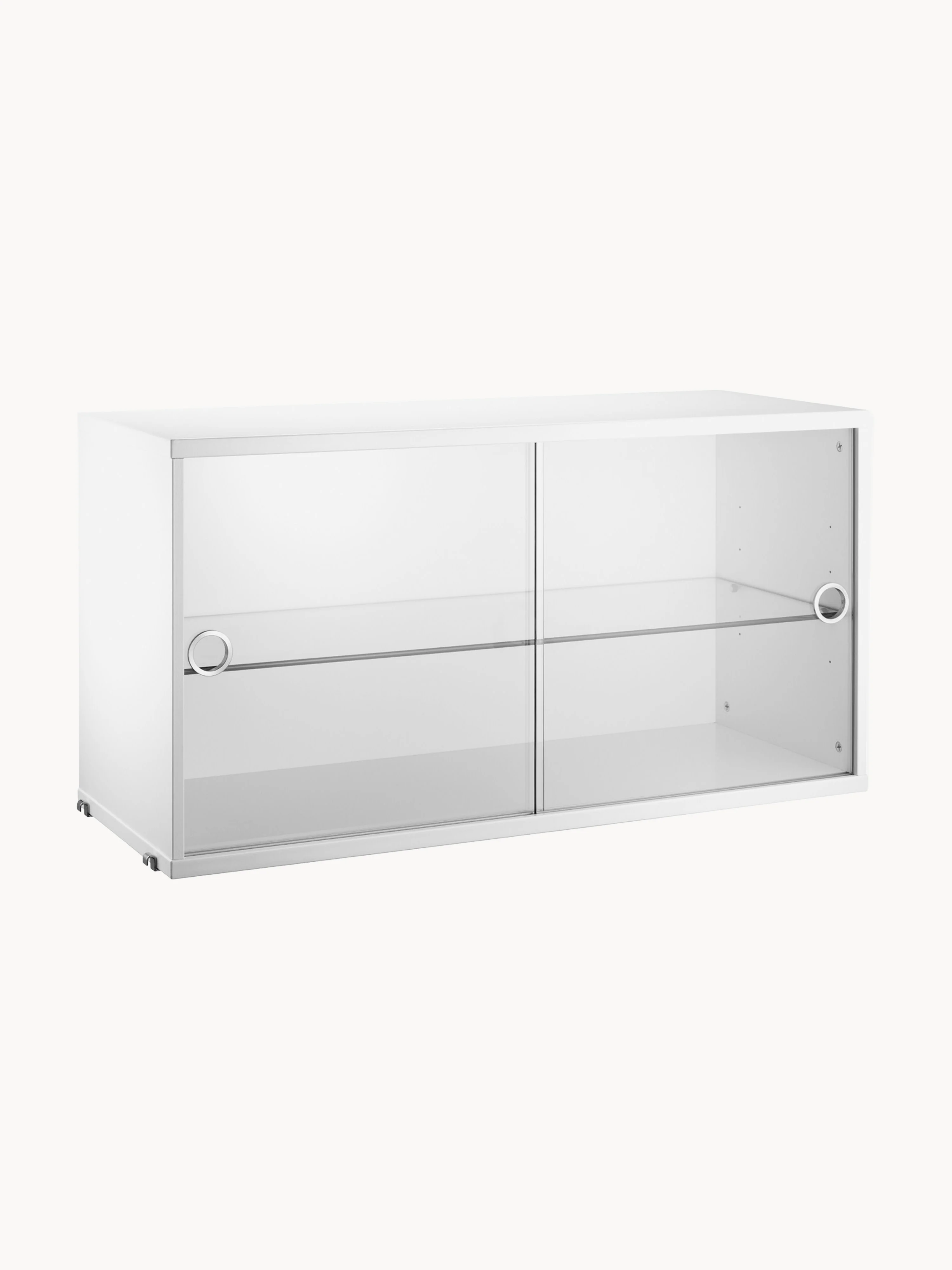 Vitrinekast String System met draaideuren van glas, B 78 x D 30 cm