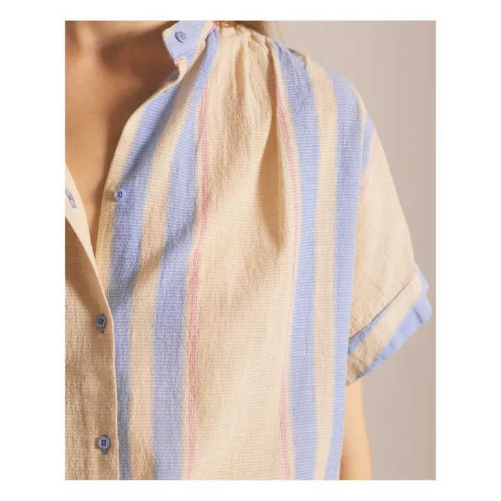 Sacrécoeur Blouse Louison Rayures Gaze de Coton Bio | Beige rosé