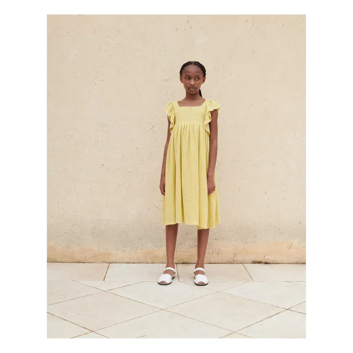 Bebe Organic Robe Anna Ajourée | Jaune