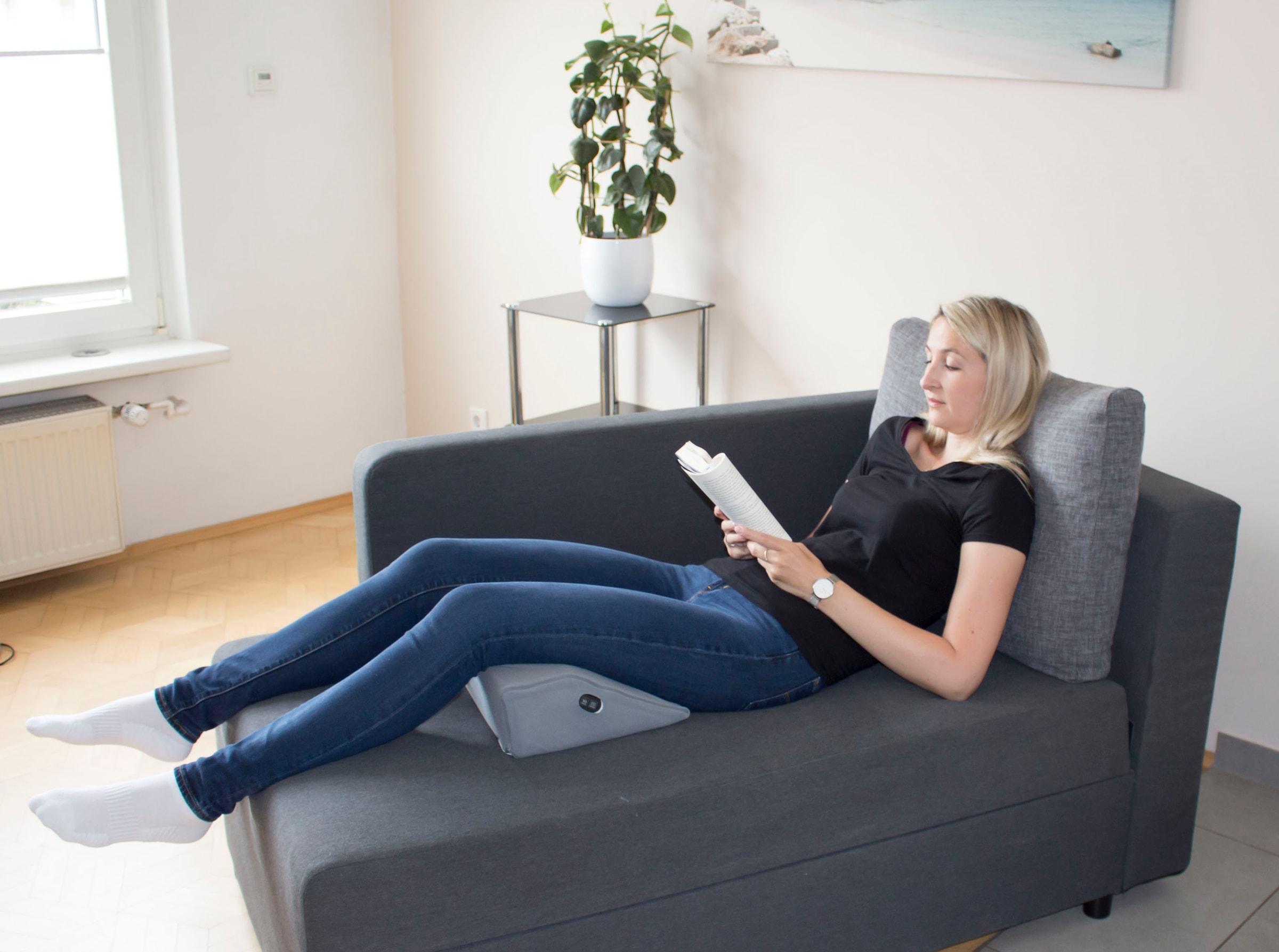 Hydas Sitzheizkissen »mit zuschaltbarer Wärme und Massage, vielseitig einsetzbar« 3 Wärme und 3 Massage Stufen einstellbar, auch zur Fussmassage geeignet