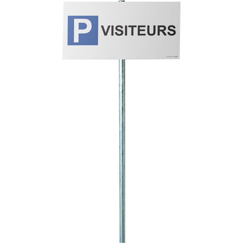 Kit panneau + poteau de parking - P VISITEURS