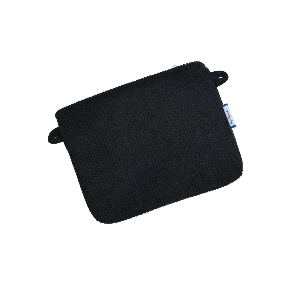 Mini Pochette Tissu Velours Côtelé Noir