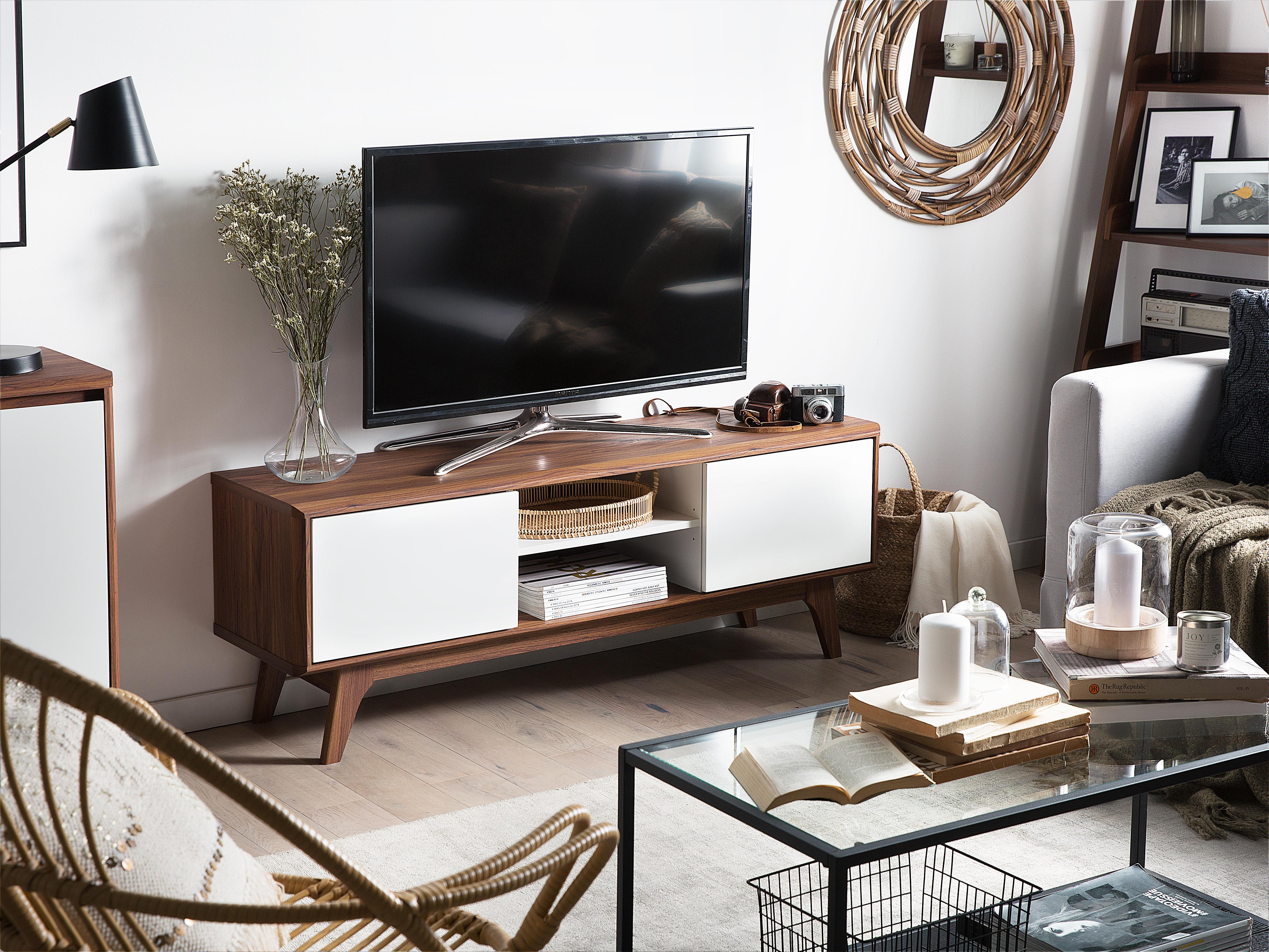 TV-meubel ROCHESTER Bruin/wit