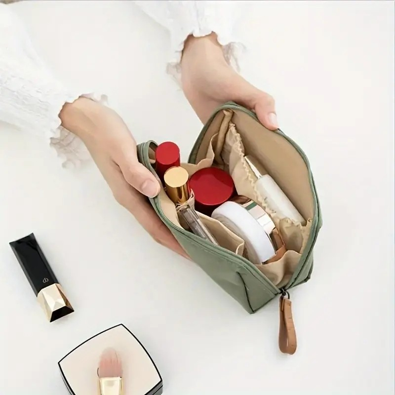 (16x10cm) Kosmetik Make Up Tasche Necessaire Organizer Bag mit Reissverschluss - Schwarz
