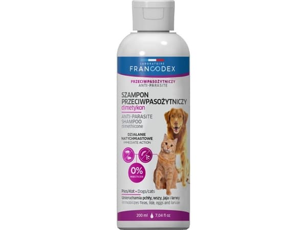Francodex FRANCODEX PL Anti-parasitt sjampo for hunder og katter, med dimetikon 200 ml